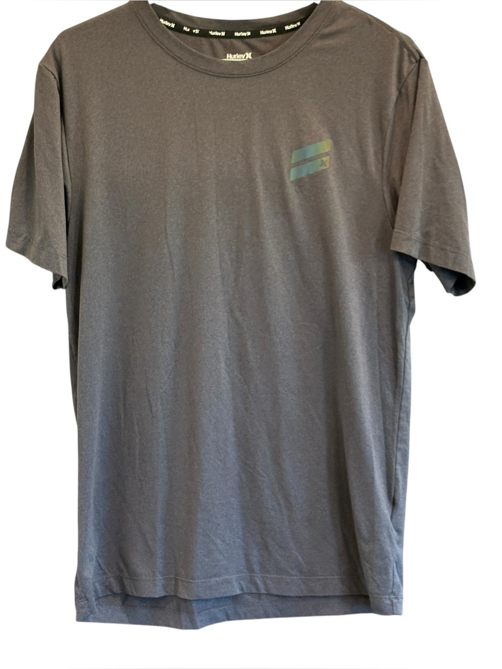 Hurley Exist High-Performance Mens Charcoal Gray Athletic Tee Size Medium